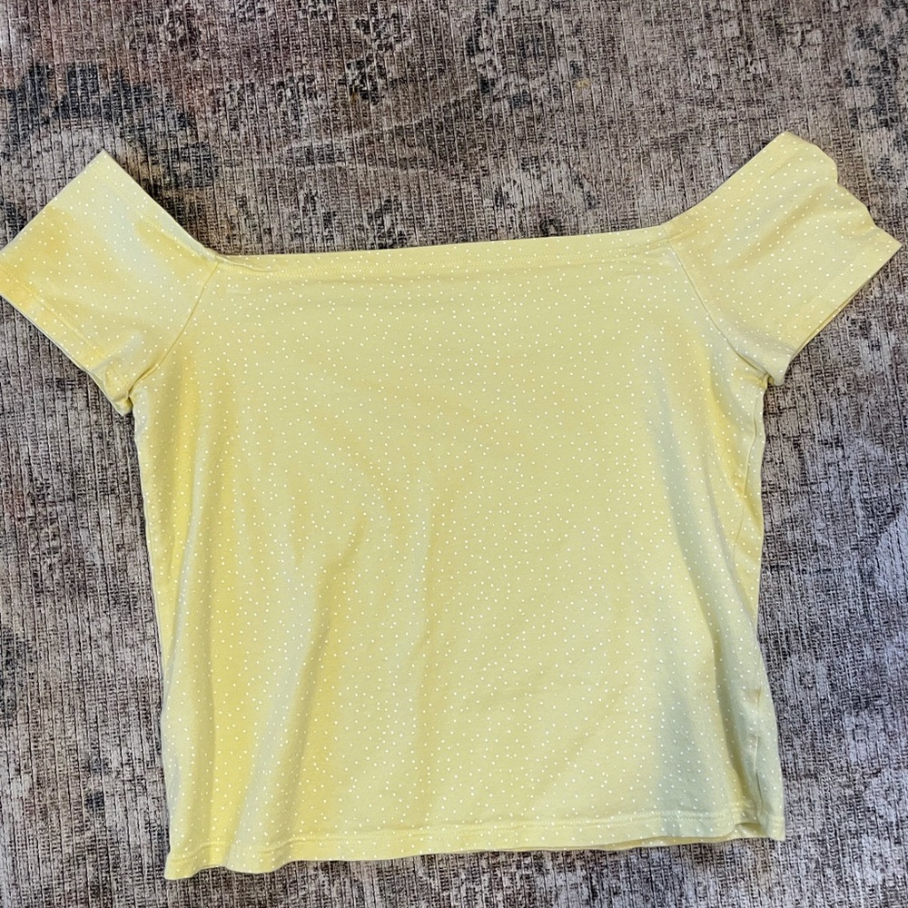 COPY - PacSun basics yellow polka dot crop top